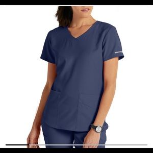 Skechers V-Neck Scrub Top- Navy Blue, size Small